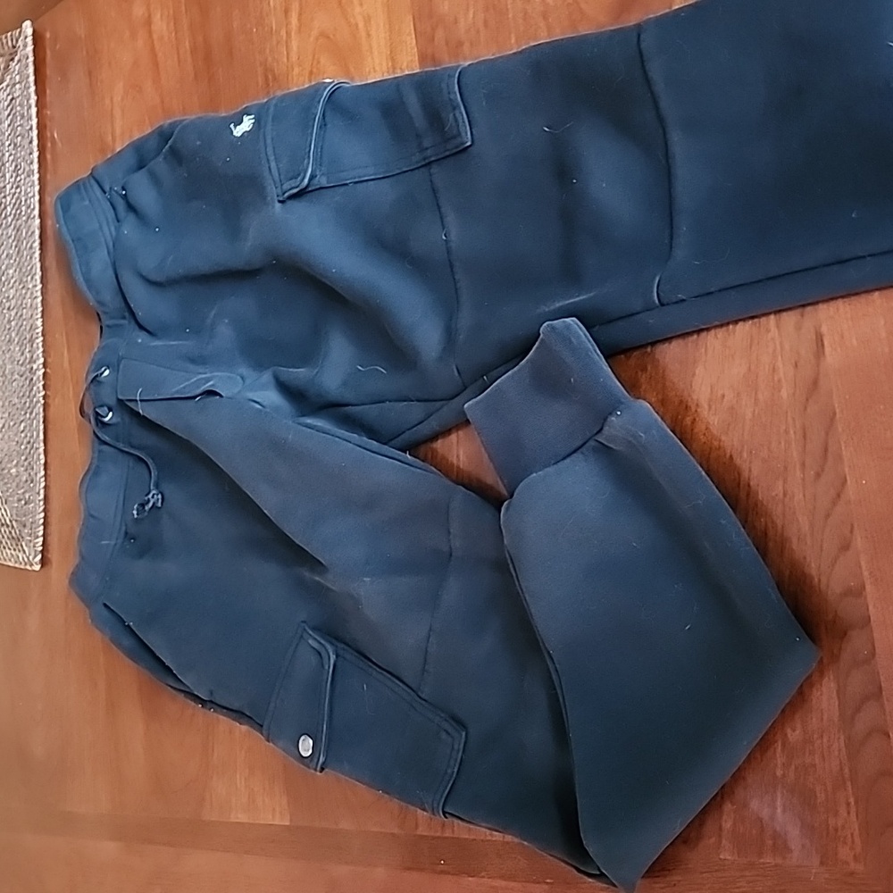 Men's Polo Navy cuffed ankle sweats size small.